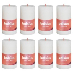 Bolsius Velas rústicas cilíndricas Shine 8 pcs 100x50 mm pérola suave