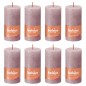 Bolsius Velas rústicas cilíndricas Shine 8 pcs 100x50 mm rosa cinza