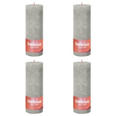 Bolsius Velas rústicas cilíndric. Shine 4pcs 190x68mm cinzento areia