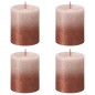 Bolsius Velas rústicas cilínd. Sunset 4pcs 80x68 mm rosa nublado/âmbar