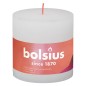 Bolsius Velas rústicas cilíndricas Shine 3pcs 100x100mm branco nublado