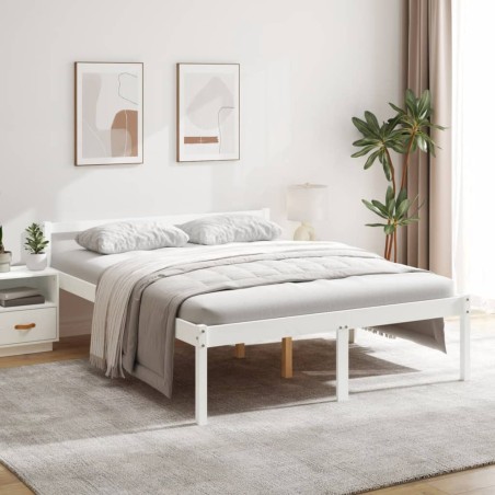 Cama para idosos 160x200 cm pinho maciço branco