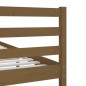 Estrutura cama pequena de casal 120x190 cm madeira castanho-mel