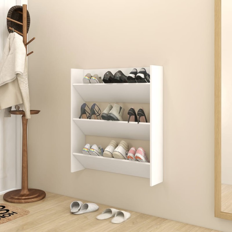 Sapateira de parede 80x18x90 cm derivados de madeira branco-Sapateiras e organizadores-Home Retail