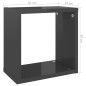 Prateleiras parede forma de cubo 2 pcs 26x15x26 cm cinza brilh.