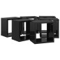 Prateleiras parede forma de cubo 6 pcs 22x15x22 cm preto brilh.