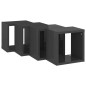 Prateleiras parede forma de cubo 4 pcs 22x15x22 cm cinza brilh.