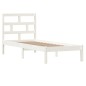 Estrutura cama pequena solteiro 75x190 cm madeira maciça branco