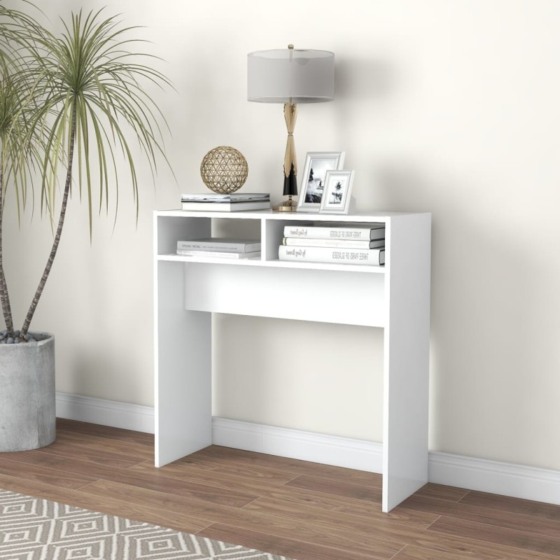 Mesa consola 78x30x80 cm derivados de madeira branco-Mesas de apoio-Home Retail