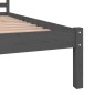 Estrutura de cama solteiro 90x190 cm pinho maciço cinzento