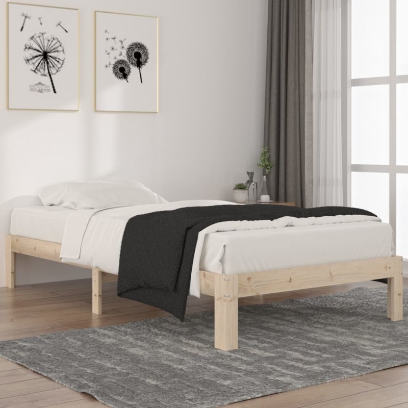 Estrutura de cama 100x200 cm pinho maciço-Camas e estruturas de camas-Home Retail