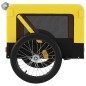 Reboque bicicleta p/ animais tecido oxford/ferro amarelo/preto