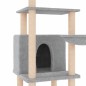 Árvore p/ gatos c/ postes arranhadores sisal 132 cm cinza-claro