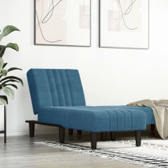 Chaise longue veludo azul