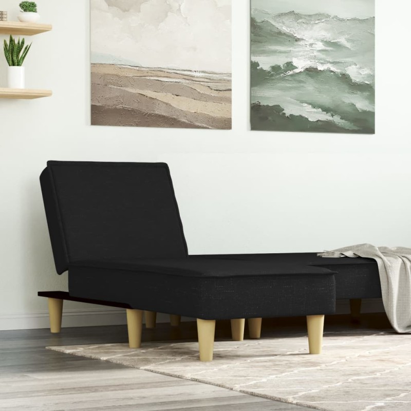 Chaise longue tecido preto-Cadeiras de descanso-Home Retail