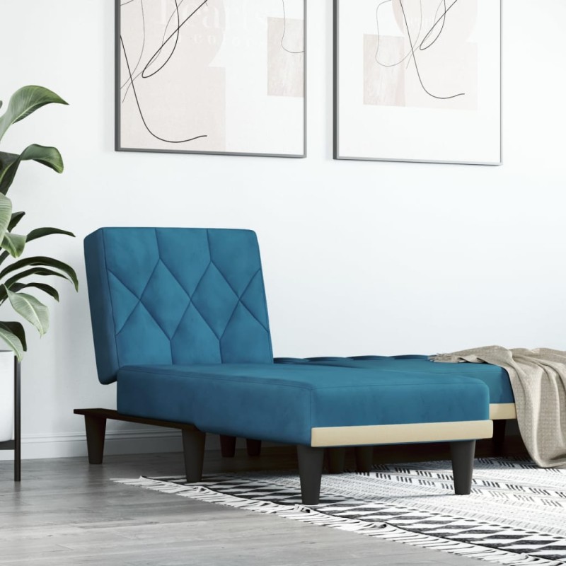 Chaise longue veludo azul-Cadeiras de descanso-Home Retail