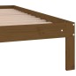 Estrutura de cama casal 135x190 cm madeira maciça castanho-mel