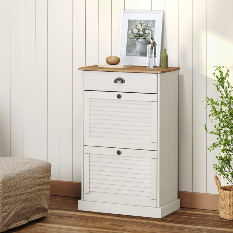 Sapateira VIGO 60x35x96 cm madeira de pinho maciça branco-Sapateiras e organizadores-Home Retail