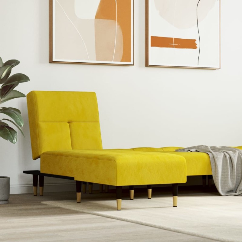 Chaise longue veludo amarelo-Cadeiras de descanso-Home Retail