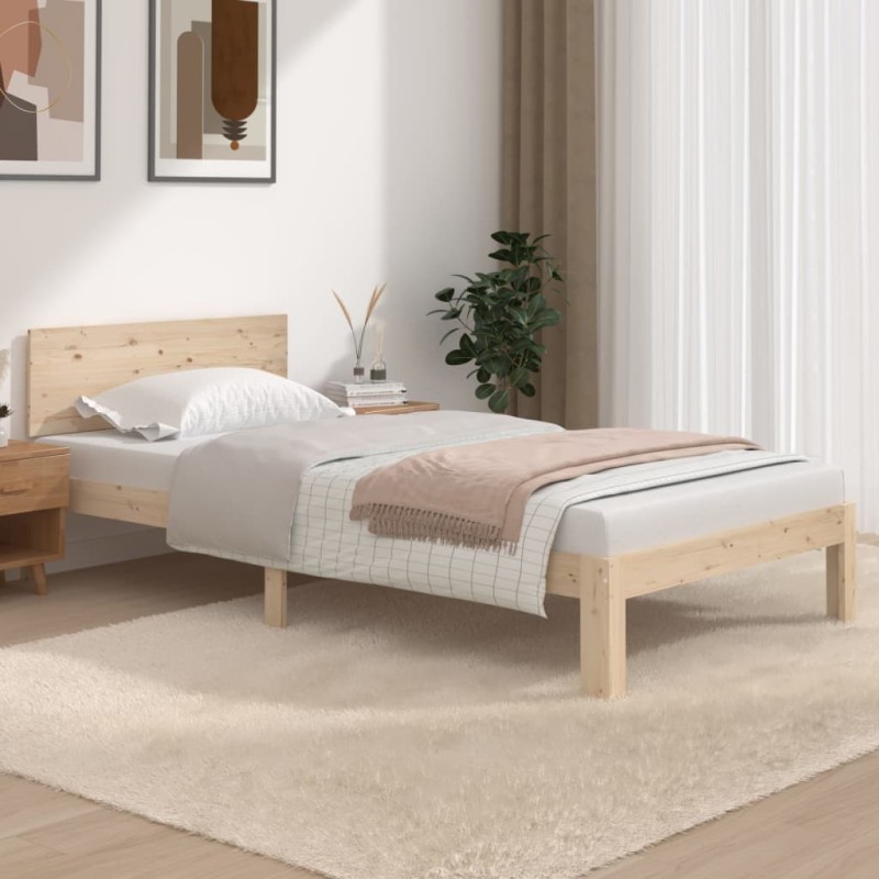 Estrutura de cama 100x200 cm pinho maciço-Camas e estruturas de camas-Home Retail