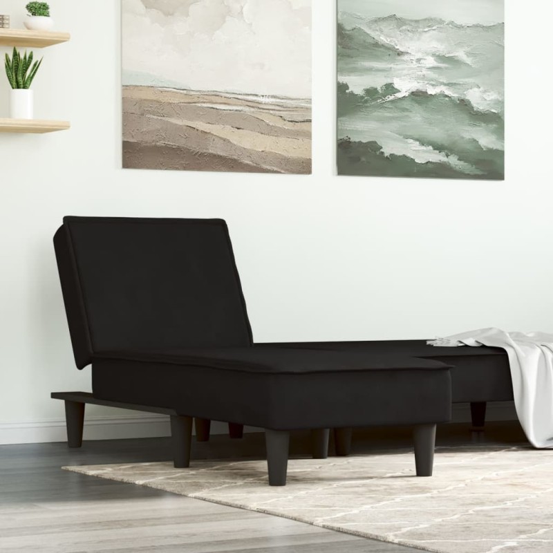 Chaise longue veludo preto-Cadeiras de descanso-Home Retail