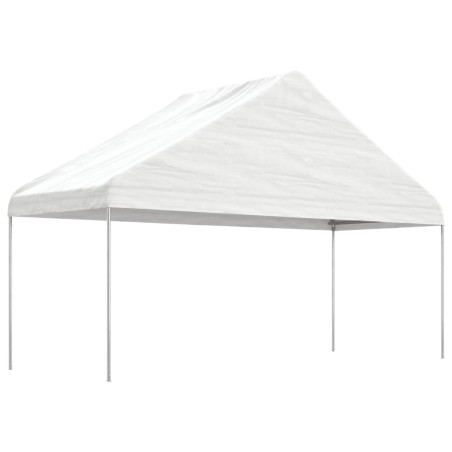 Gazebo com telhado 5,88x2,23x3,75 m polietileno branco