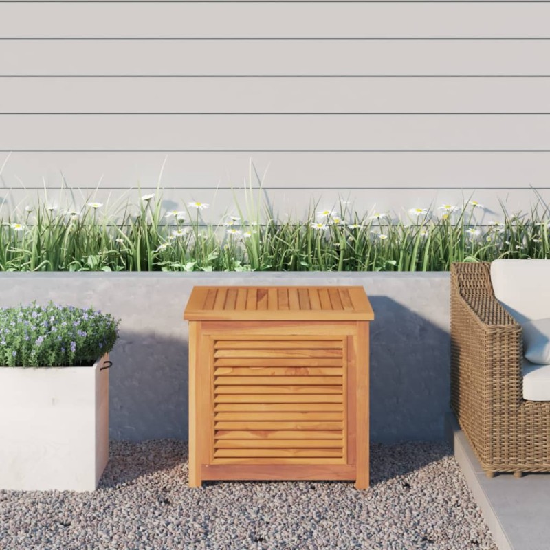 Caixa de arrumação para jardim com saco 60x50x58 cm teca maciça-Baús para armazenamento exterior-Home Retail