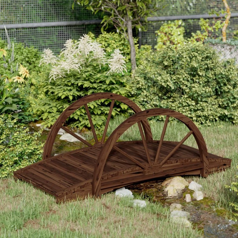 Ponte de jardim c/ meio leme 99x50x38 cm abeto maciço-Pontes para jardins-Home Retail