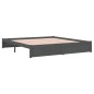 Estrutura de cama super king 180x200 cm madeira maciça cinza