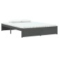 Estrutura de cama casal 135x190 cm madeira maciça cinzento