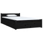 Estrutura de cama c/ gavetas 90x200 cm preto