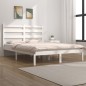 Estrutura de cama pequena casal 120x190 cm pinho maciço branco