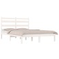 Estrutura de cama pequena casal 120x190 cm pinho maciço branco