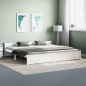 Estrutura de cama 200x200 cm madeira maciça branco