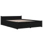 Estrutura de cama com gavetas 150x200 cm tamanho King preto