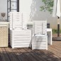 3 pcs conjunto de caixas de jardim pinho maciço branco