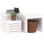 3 pcs conjunto de caixas de jardim pinho maciço branco