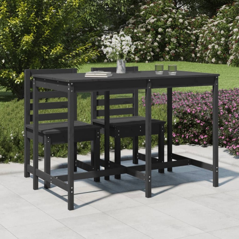 Mesa de jardim 159,5x82,5x110 madeira de pinho maciça cinzento-Mesas de jardim-Home Retail