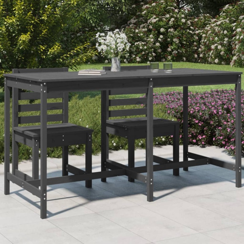 Mesa de jardim 203,5x90x110 cm madeira de pinho maciça cinzento-Mesas de jardim-Home Retail