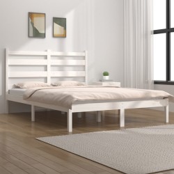 Estrutura de cama 120x200 cm pinho maciço branco