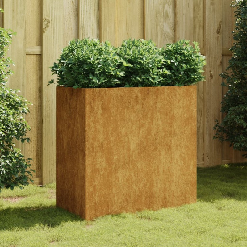 Vaso/floreira 80x40x80 cm aço corten-Vasos e floreiras-Home Retail