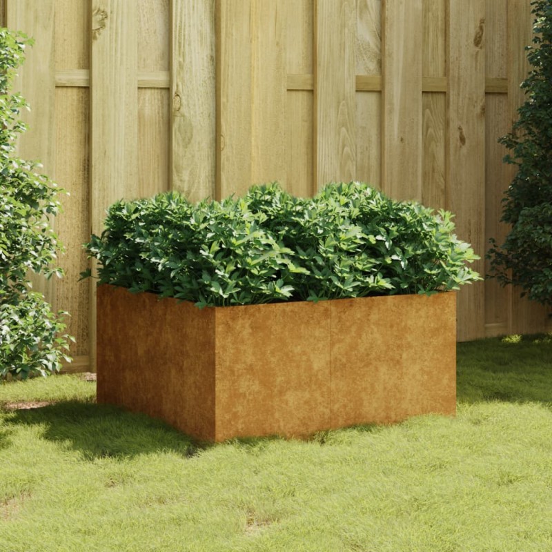 Vaso/floreira 80x80x40 cm aço corten-Vasos e floreiras-Home Retail