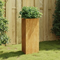 Vaso/floreira de jardim 40x34,5x75 cm aço corten