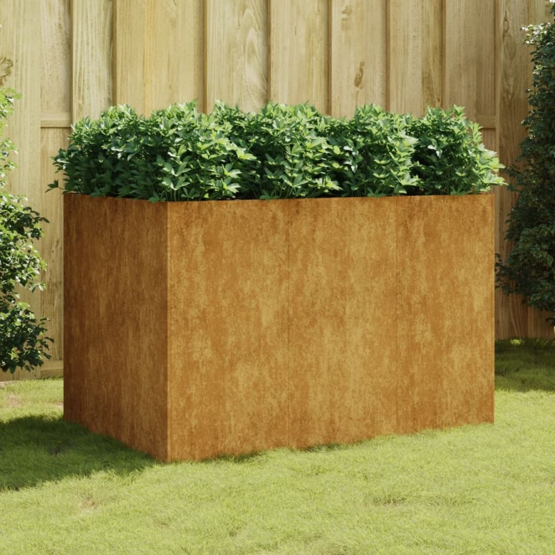 Canteiro elevado de jardim 120x80x80 cm aço corten-Vasos e floreiras-Home Retail