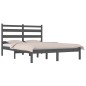 Estrutura de cama dupla 4FT6 135x190 cm pinho maciço cinzento