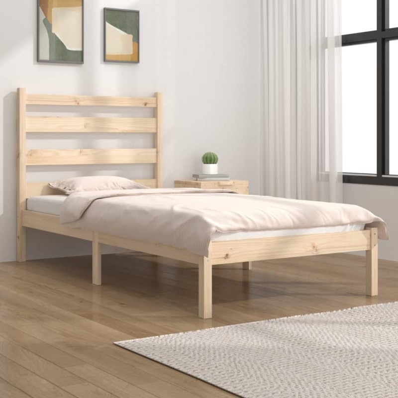 Estrutura de cama 90 x 200 cm pinho maciço-Camas e estruturas de camas-Home Retail