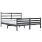 Estrutura de cama casal 135x190 cm pinho maciço cinza