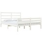 Estrutura de cama pequena casal 120x190 cm pinho maciço branco