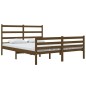 Estrutura cama pequena de casal 120x190 cm pinho castanho-mel