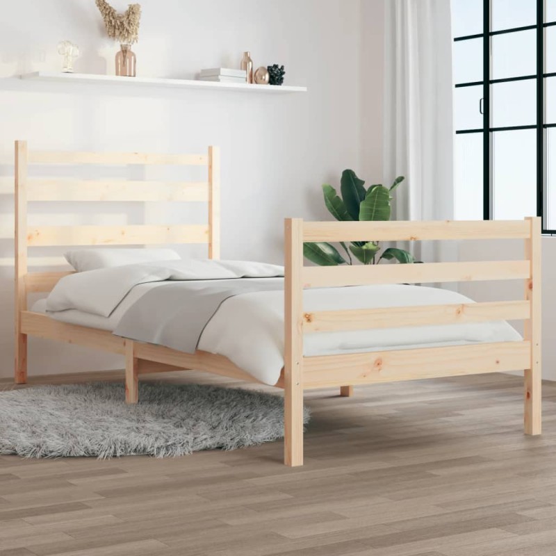 Estrutura de cama 100x200 cm pinho maciço-Camas e estruturas de camas-Home Retail